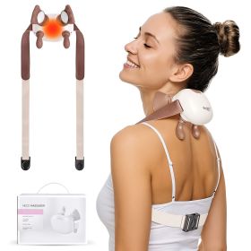 Human-Like Neck Massager With Heat Cordless Neck Massager for Pain Relief Deep Tissue Shiatsu Massager for for Neck Shoulders Back Legs