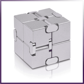 Premium Metal Infinity Cube Fidget Toy | Smooth Stress Relief & Anxiety Relieving Kinetic Gadget for Adults and Kids | Durable Zinc Alloy Desk To