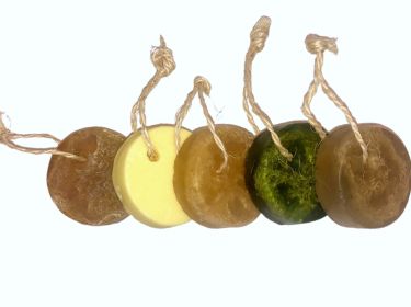 Artisanal Loofah Soap Bar Collection by BeNat - Natural Exfoliating and Cleansing Handmade Soaps with Chamomile, Honey, Oatmeal