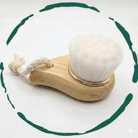 Natural Bamboo Facial Cleansing Brush - Eco-Friendly Manual Exfoliating Face Scrubber with Superfine Soft Bristles for Deep Pore Cleansing & Blac