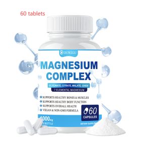 Magnesium Complex Supplement With Glycinate Citrate, Malate Oxide, Supports Bone, Muscle Digestive Health, Vegan Non-GMO, 60 Capsules (Option: Picture color)